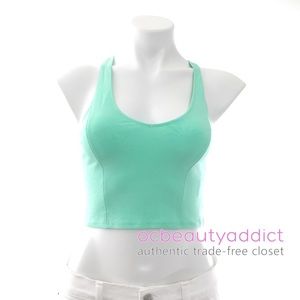 Silence + Noise Green Racerback Cotton Crop Top S